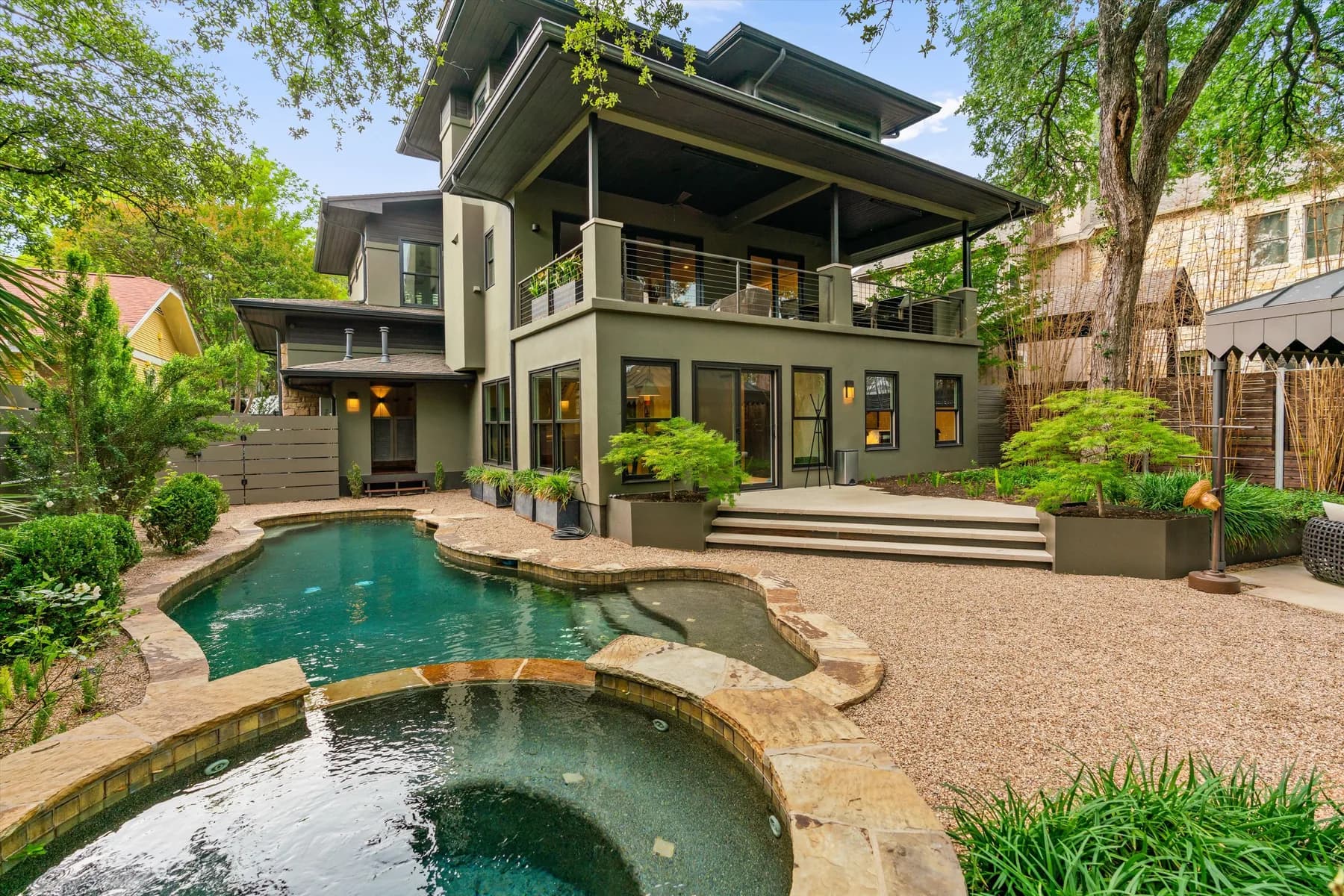 Vacation rental living space with outdoor yard access for pet-friendly stays